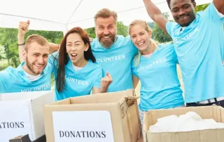 A not for profit organisation comes together to fundraise.