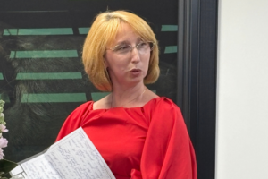 Svetlana Petrukhina speaking after being promoted to Associate Director at BVO Audit.